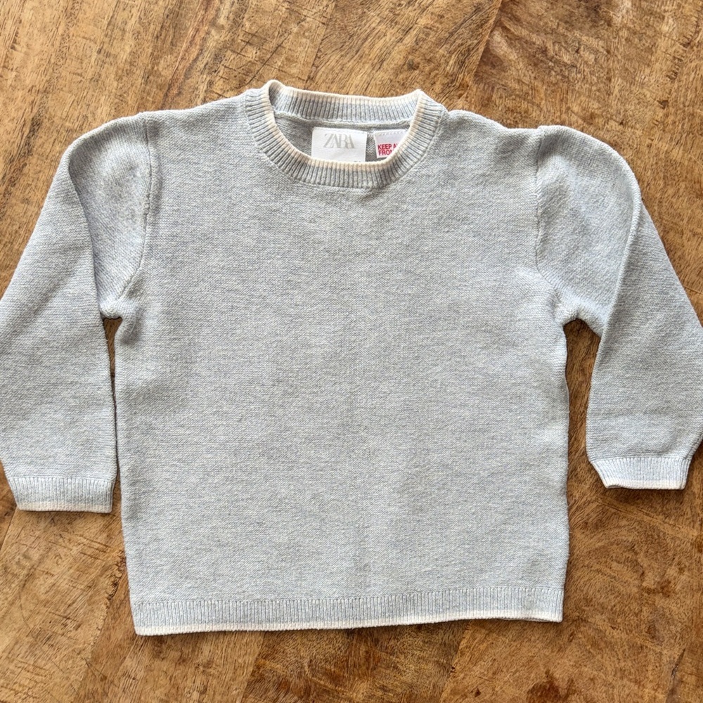 Grey Crewneck Basic Sweater || Zara